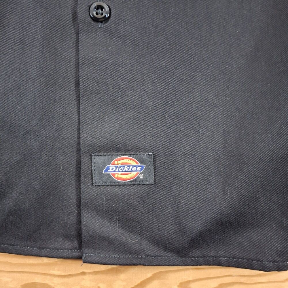 Dickies Fireball Whisky Button Up Shirt Black Mens Xl Short Sleeve - Picture 2 of 8